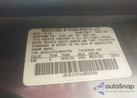 2018 Nissan Rogue Sport S z USA, uszkodzony, nr VIN JN1BJ1CPXJW500768